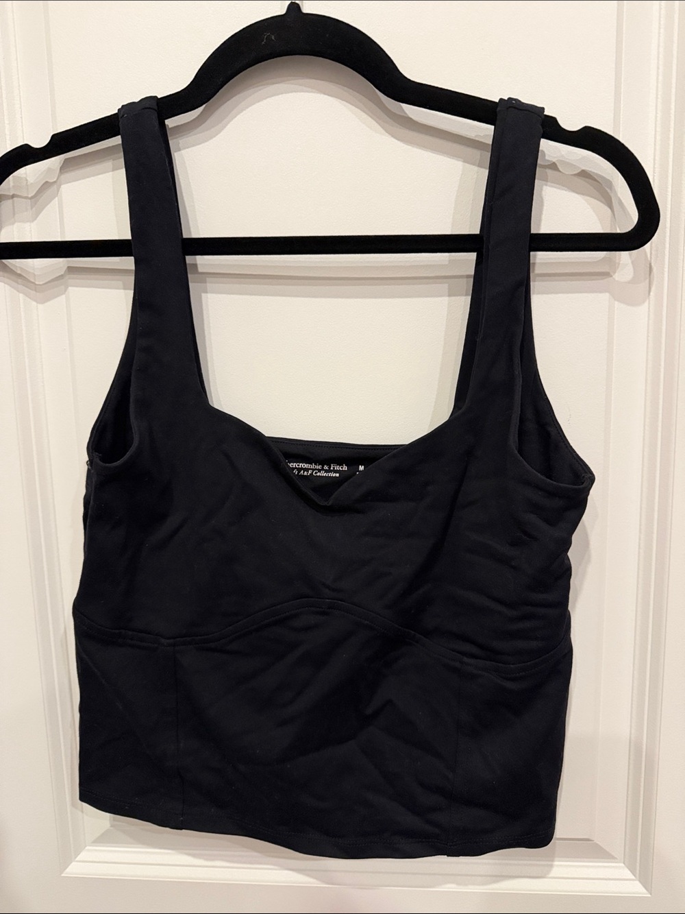 Abercrombie & Fitch Black Soft A&F Sweetheart Neck Tank